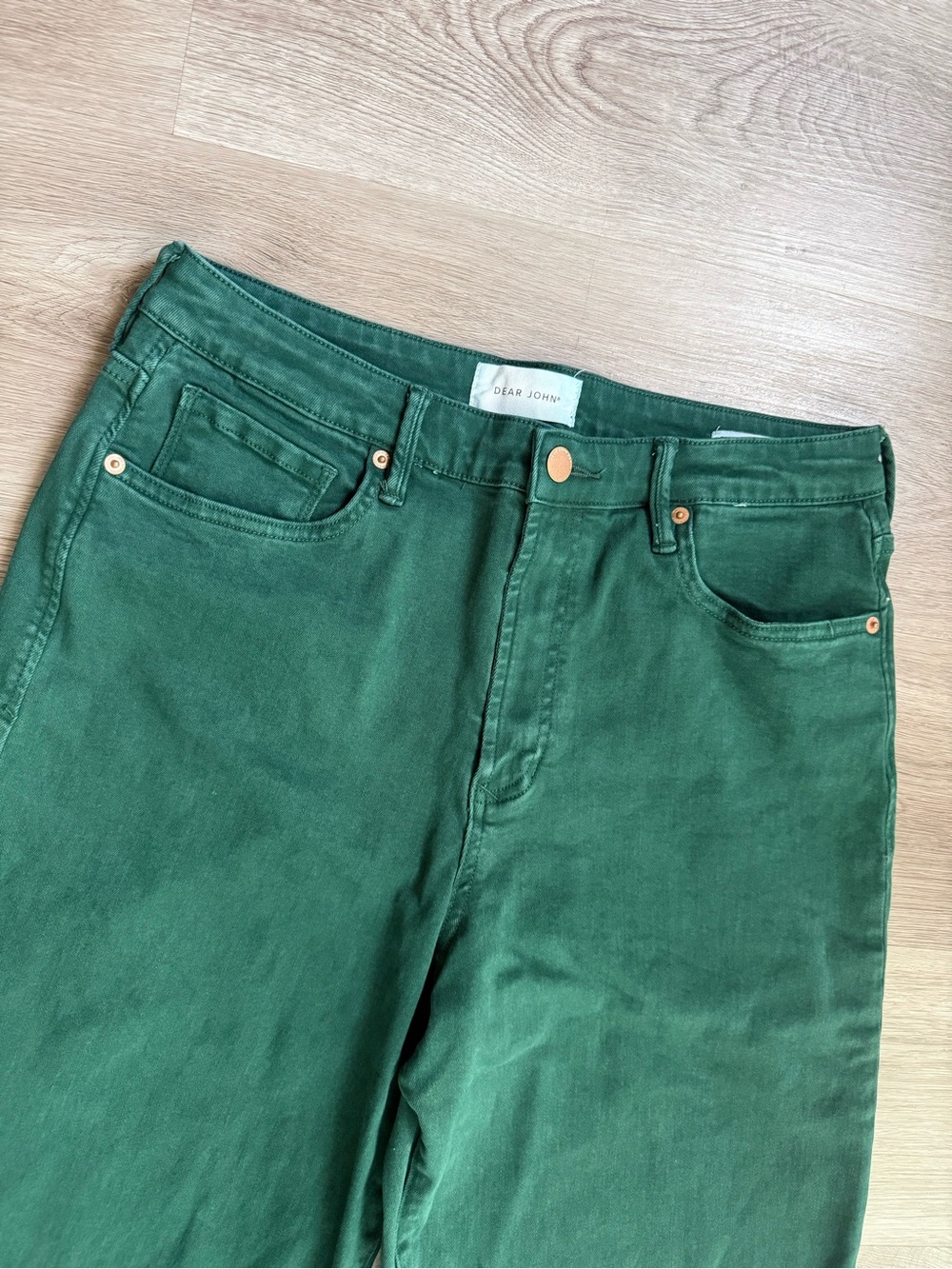 Dear John Fiona Green Wide Leg Jeans Size 31 Raw Hem MSRP $116 - Picture 7 of 13